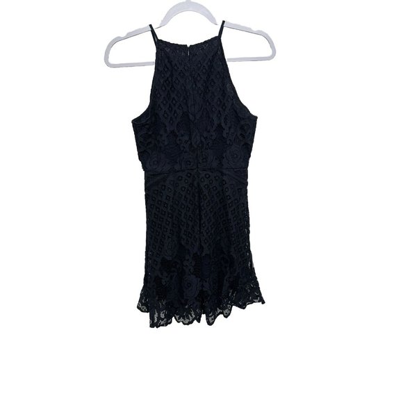 Black Swan Medium Dress Navy‎ Blue Sleeveless Fit Flare Lace Overlay Cocktail - Picture 4 of 10